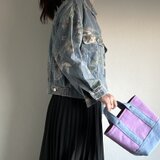 TOTE BAG -bicolor-(S) / lilac × celestblue
