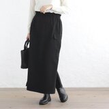 《お試し23%OFF》体型を拾わない 「東炊き」贅沢コットン 大人のストレートスカート（ブラック）SK14 ✦セットアップにも