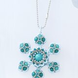 スノーフレークバッグチャーム・ターコイズ・382-2