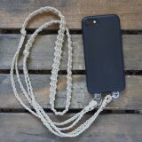 疲れにくく軽い麻紐スマホショルダー(スマホストラップ)/1点吊り2点吊り2way可能/2重リングorナスカン