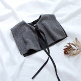 上質ウールボアスクエアつけ衿裏地付き/トップグレー