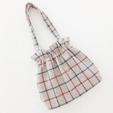 巾着風ショルダーバッグ タッタソールチェック トラッド 格子柄 秋 冬