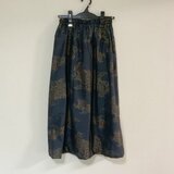 着物リメイク Ｖ ギャザースカート  シルク 古布正絹 着物スカート