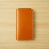 牛革 iPhone17 / 17 Pro カバー  ヌメ革  レザーケース  手帳型  キャメル