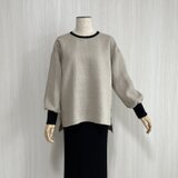 スウェットライク長袖プルオーバー_リネン100%_Natural