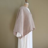 10%off！1点物♡ウールポンチョコート・ショート丈♡ super120sパイルメルトン ・エクリュベージュ・ケープ