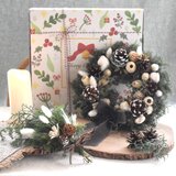 温かな冬のクリスマスコフレ　フレッシュリース＆スワッグ