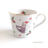 くまさんのサンタ帽子マグカップ　1個