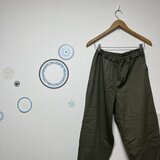 コクーンパンツ　チノクロスピーチ起毛　コットン　カーキ