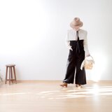 別珍カシュクールサロペットパンツ/ブラック