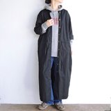 2way コートワンピース　ｺｯﾄﾝﾎﾟﾌﾟﾘﾝﾂｲﾙ（ブラック）