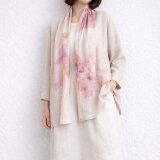 ガーゼ手描きはおり【ひろがるにじむ】小さめ低身長向き 手描き一点もの(送料無料)