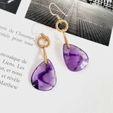 トラピッチェアメジスト エレスチャル ワイヤーラップピアス（K14gf）