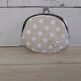 キラキラのラメが可愛い水玉の手のひらがま口