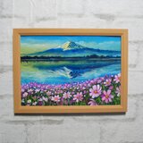 油絵【湖畔の朝の詩】