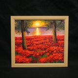 油絵 【琵琶湖に燃ゆる】