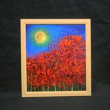 油絵 【月下の彼岸花】