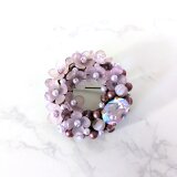 クリスタルガラスと小花のブローチ（K1236)