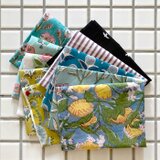 インド ブロックプリント生地 ミニカットクロス10枚セットV.19 寒色系ファブリック 花 IF0395