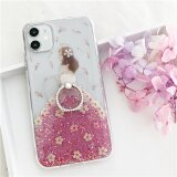 ドレス iPhone17Pro・16e・Xperia10VI・GalaxyS25ケース 押し花スマホケース