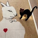 スイスヴィンテージブローチ(モダン猫ちゃん）