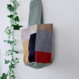 リネンパッチワーク丸底バッグ