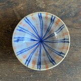 十草飯碗（青紅）　飯碗　ご飯茶碗　めしわん　茶碗　麦藁手　和陶器