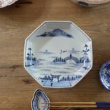 古伊万里山水図の八角皿