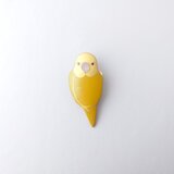 ワカケホンセイインコ(金)漆ブローチ