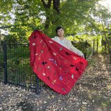 ミャンマー・チン族手刺繍布【レッド】Lot.7