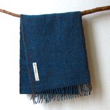 ホームスパンマフラー　チャコールグレー網代