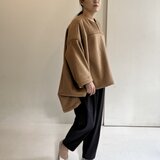 ウールポンチョ(ベージュ×ブラウン)