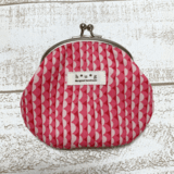 ミニがま口ポーチ＊半円柄ピンク＊