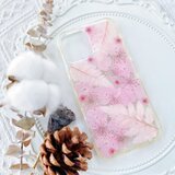 紫陽花（あじさい）押し花スマホケース、全機種対応、iFace風、手帳型、iPhone全機種対応、Android全機種対応