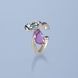 ピンクサファイアとアクアマリンのイヤカフ JE01701