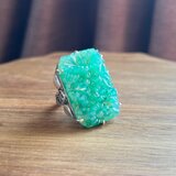 オキュパイドジャパン グラスカメオ(グリーン)リング【hr230】