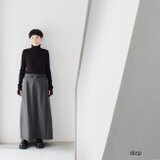 マチありロングスカート：グレー［SK59LSGY］