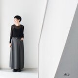 マチありロングスカート：グレー［SK59LSGY］