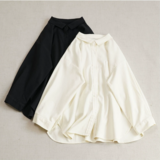 【受注製作】オーバーサイズシャツ 綿  ボタンブラウス 羽織り ベーシック