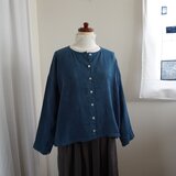 HUIS　シャトルリネン　ショートカーディガン　無地