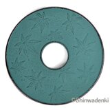 【お取り寄せ】南部鉄器 鍋敷き 釜敷 楓 緑青 13.5cm 日本製