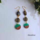 タイガーアイ × エスニックピアス  K14GF 10月誕生石 秋冬コーデに映える上品アクセサリー 天然石