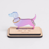 透明感と色が美しいミニチュアダックスフンドのリングピロー　名入れ・記念日刻印