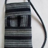 ８５１２　唐桟縞の着物で作ったポーチ