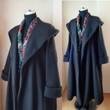 ラス１♥魔法使い♥超軽量 ビッグフード ローブコート♥墨黒♥アンチピリング加工 ふんわり上質フリース