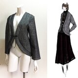 【1点もの・デザイン画付き】ツイル（ウール＆ポリ）生地カーディガン（KOJI TOYODA）