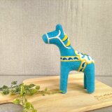 《一点限定》北欧ダーナラホース風干支飾り（青）☆羊毛フェルト