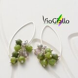 ネフライトとグレーオニキスの粒々Ｖフックピアス