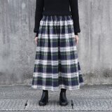 播州織 高品質 ネルチェック ギャザースカート（ドレスゴードン）ポケット 両面起毛