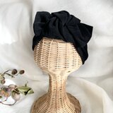 痛くない　コーデュロイのリボンヘアバンド／ブラック　送料無料